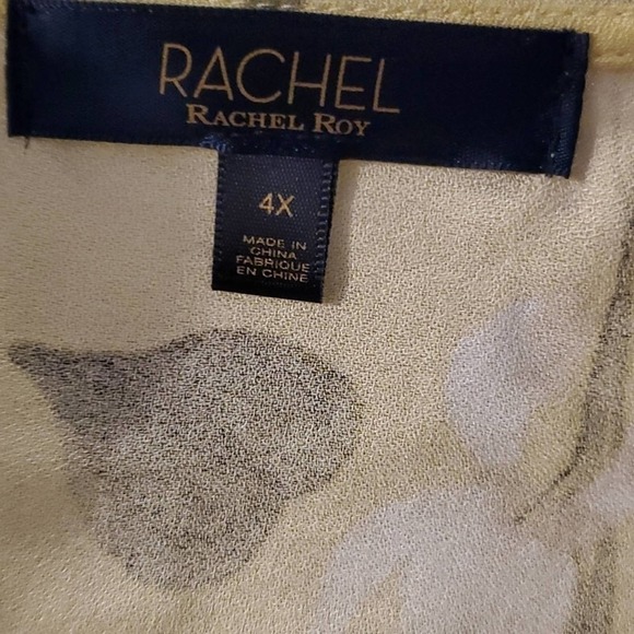 Rachel Roy Yellow floral high‎ low ruffled dress size Plus Size 2X 4X New - Picture 7 of 8